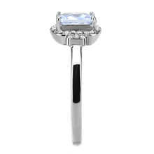 DA246 - Stainless Steel Ring High polished (no plating) Women AAA Grade CZ Light Amethyst