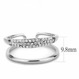 DA247 - Stainless Steel Ring High polished (no plating) Women AAA Grade CZ Clear