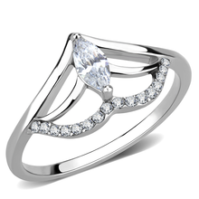 DA248 - Stainless Steel Ring High polished (no plating) Women AAA Grade CZ Clear