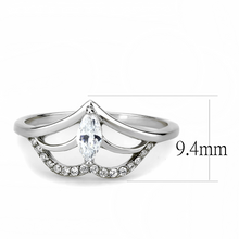 DA248 - Stainless Steel Ring High polished (no plating) Women AAA Grade CZ Clear
