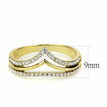 DA250 - Stainless Steel Ring IP Gold(Ion Plating) Women AAA Grade CZ Clear