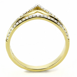 DA250 - Stainless Steel Ring IP Gold(Ion Plating) Women AAA Grade CZ Clear