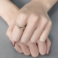 DA250 - Stainless Steel Ring IP Gold(Ion Plating) Women AAA Grade CZ Clear