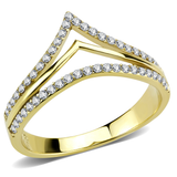 DA250 - Stainless Steel Ring IP Gold(Ion Plating) Women AAA Grade CZ Clear