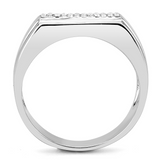 DA251 - Stainless Steel Ring High polished (no plating) Men AAA Grade CZ Clear