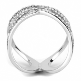 DA255 - Stainless Steel Ring High polished (no plating) Women AAA Grade CZ Clear