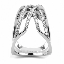 DA255 - Stainless Steel Ring High polished (no plating) Women AAA Grade CZ Clear