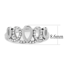 DA258 - Stainless Steel Ring High polished (no plating) Women AAA Grade CZ Clear