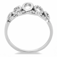 DA258 - Stainless Steel Ring High polished (no plating) Women AAA Grade CZ Clear