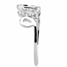 DA258 - Stainless Steel Ring High polished (no plating) Women AAA Grade CZ Clear