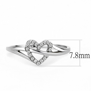 DA259 - Stainless Steel Ring High polished (no plating) Women AAA Grade CZ Clear