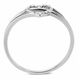 DA259 - Stainless Steel Ring High polished (no plating) Women AAA Grade CZ Clear