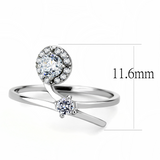 DA260 - Stainless Steel Ring High polished (no plating) Women AAA Grade CZ Clear