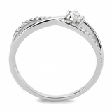 DA261 - Stainless Steel Ring High polished (no plating) Women AAA Grade CZ Clear