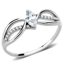 DA262 - Stainless Steel Ring High polished (no plating) Women AAA Grade CZ Clear