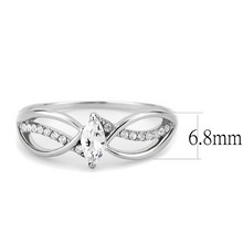DA262 - Stainless Steel Ring High polished (no plating) Women AAA Grade CZ Clear