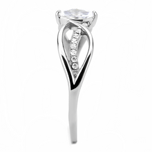 DA262 - Stainless Steel Ring High polished (no plating) Women AAA Grade CZ Clear
