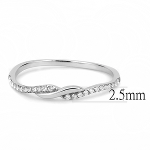 DA263 - Stainless Steel Ring High polished (no plating) Women AAA Grade CZ Clear