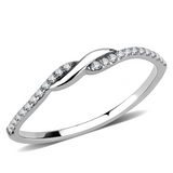 DA263 - Stainless Steel Ring High polished (no plating) Women AAA Grade CZ Clear