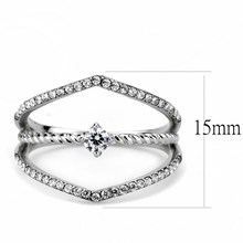 DA264 - Stainless Steel Ring High polished (no plating) Women AAA Grade CZ Clear