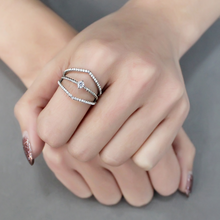 DA264 - Stainless Steel Ring High polished (no plating) Women AAA Grade CZ Clear