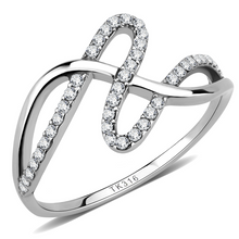DA265 - Stainless Steel Ring High polished (no plating) Women AAA Grade CZ Clear