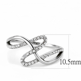 DA265 - Stainless Steel Ring High polished (no plating) Women AAA Grade CZ Clear