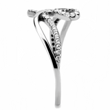 DA265 - Stainless Steel Ring High polished (no plating) Women AAA Grade CZ Clear