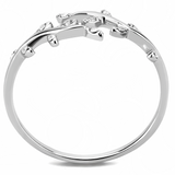 DA266 - Stainless Steel Ring High polished (no plating) Women AAA Grade CZ Clear