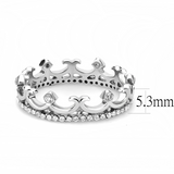 DA267 - Stainless Steel Ring High polished (no plating) Women AAA Grade CZ Clear