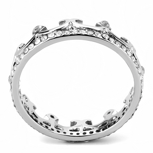 DA267 - Stainless Steel Ring High polished (no plating) Women AAA Grade CZ Clear