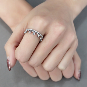 DA267 - Stainless Steel Ring High polished (no plating) Women AAA Grade CZ Clear