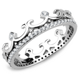 DA267 - Stainless Steel Ring High polished (no plating) Women AAA Grade CZ Clear