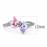 DA270 - Stainless Steel Ring High polished (no plating) Women AAA Grade CZ Multi Color