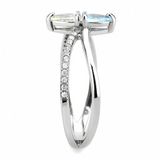 DA271 - Stainless Steel Ring High polished (no plating) Women AAA Grade CZ Multi Color