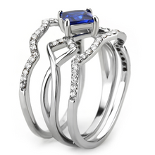 DA272 - Stainless Steel Ring High polished (no plating) Women Synthetic London Blue