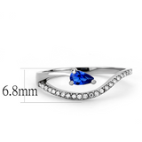 DA273 - Stainless Steel Ring High polished (no plating) Women Synthetic London Blue