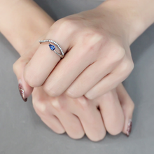 DA273 - Stainless Steel Ring High polished (no plating) Women Synthetic London Blue