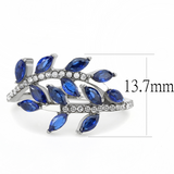 DA274 - Stainless Steel Ring High polished (no plating) Women Synthetic London Blue