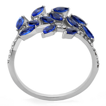 DA274 - Stainless Steel Ring High polished (no plating) Women Synthetic London Blue
