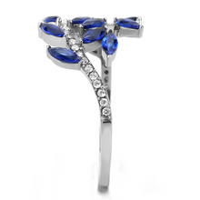 DA274 - Stainless Steel Ring High polished (no plating) Women Synthetic London Blue
