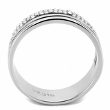 DA275 - Stainless Steel Ring High polished (no plating) Men AAA Grade CZ Clear