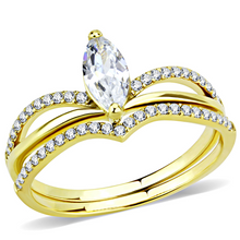 DA276 - Stainless Steel Ring IP Gold(Ion Plating) Women AAA Grade CZ Clear