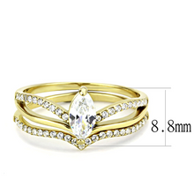 DA276 - Stainless Steel Ring IP Gold(Ion Plating) Women AAA Grade CZ Clear