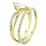 DA276 - Stainless Steel Ring IP Gold(Ion Plating) Women AAA Grade CZ Clear