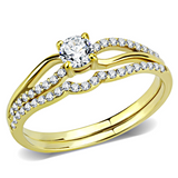 DA277 - Stainless Steel Ring IP Gold(Ion Plating) Women AAA Grade CZ Clear