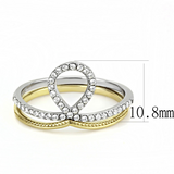 DA278 - Stainless Steel Ring Two-Tone IP Gold (Ion Plating) Women AAA Grade CZ Clear