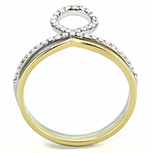 DA278 - Stainless Steel Ring Two-Tone IP Gold (Ion Plating) Women AAA Grade CZ Clear