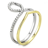 DA278 - Stainless Steel Ring Two-Tone IP Gold (Ion Plating) Women AAA Grade CZ Clear