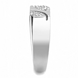 DA280 - Stainless Steel Ring High polished (no plating) Men AAA Grade CZ Clear